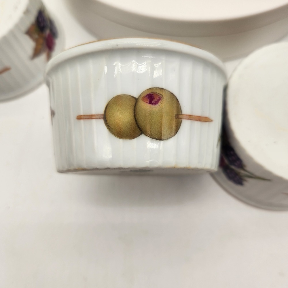 Royal Worcester Evesham Gold Porcelain Ramekins Set of 6 Made in England Vintage - Picture 6 of 9